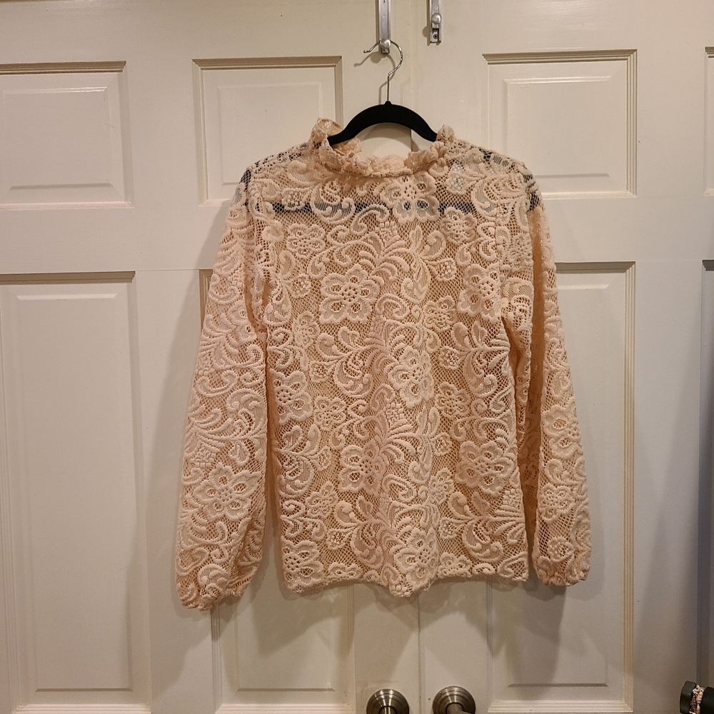 Laura Ashley Cream Lace Blouse